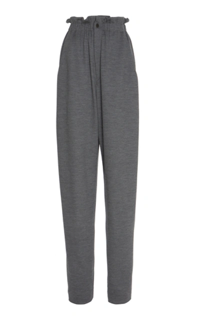 Shop Isabel Marant Durner High-waisted Wool Pants In Grey