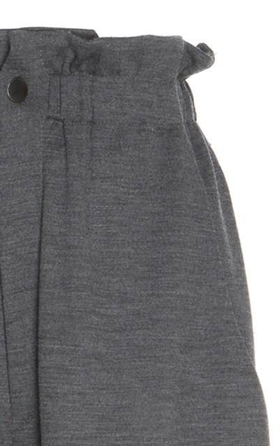 Shop Isabel Marant Durner High-waisted Wool Pants In Grey