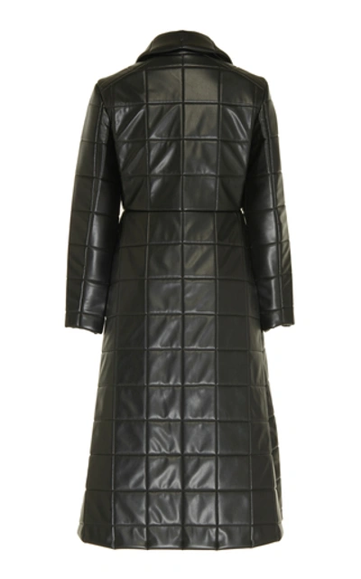 Shop A.w.a.k.e. Miss Roboto Quilted Faux Leather Coat In Black