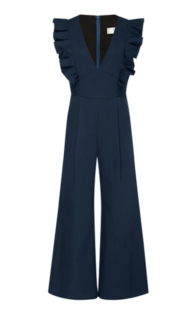 Shop Sea Stevie Cotton Wide-leg Jumpsuit In Blue