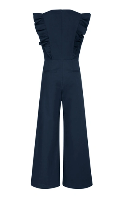 Shop Sea Stevie Cotton Wide-leg Jumpsuit In Blue