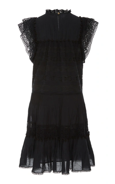 Shop Ulla Johnson Nora Lace Detailed Cotton Dress In Black