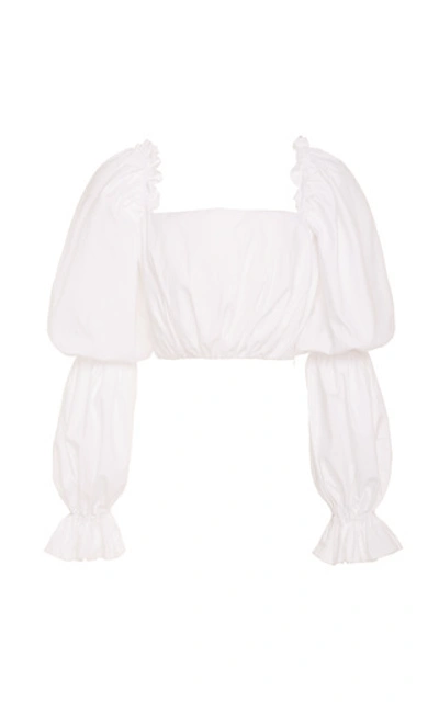 Shop Andres Otalora Nogal Cotton Blouse In White