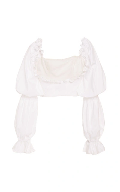 Shop Andres Otalora Nogal Cotton Blouse In White