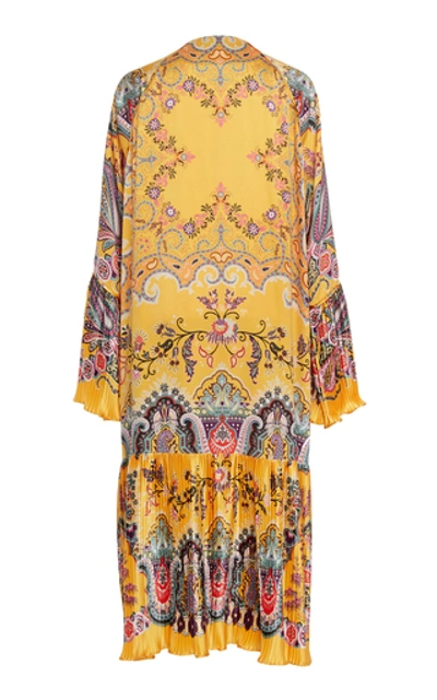 Shop Etro Exclusive Marigold Silk Midi Robe In Yellow