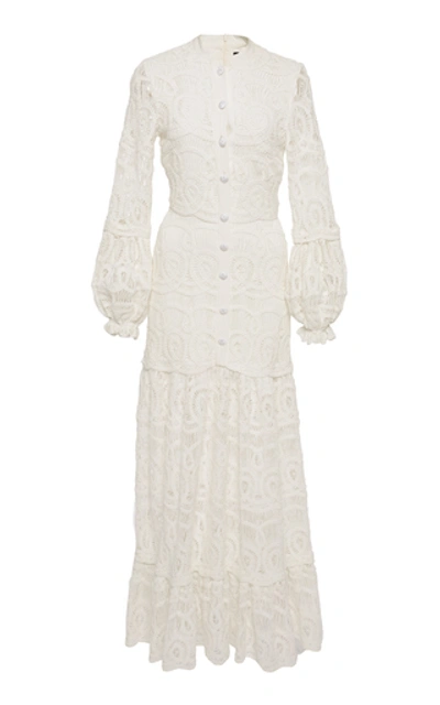 Shop Alexis Eudora Cotton Lace Maxi Dress In White