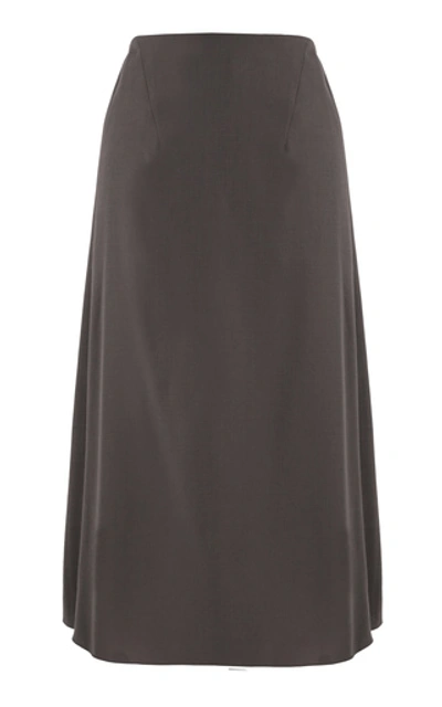 Shop Lake Studio Wrap Front Midi Skirt In Grey