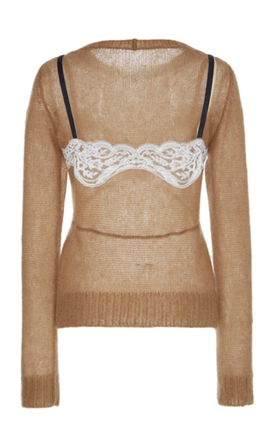 Shop N°21 Joanna Mohair-blend Slip Knit In Brown