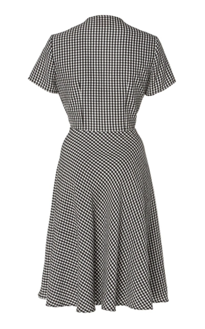 Shop Solid & Striped Gingham Cutout Ponte Dress In Black