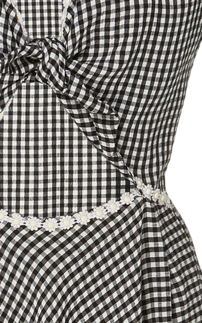 Shop Solid & Striped Gingham Cutout Ponte Dress In Black