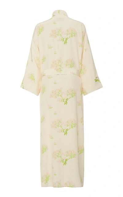 Shop Bernadette Antwerp Peignoir Floral-print Silk Robe