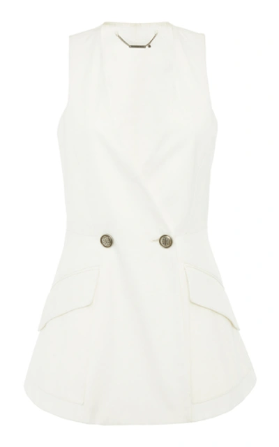 Shop Givenchy Sleeveless Cotton Jacket In White