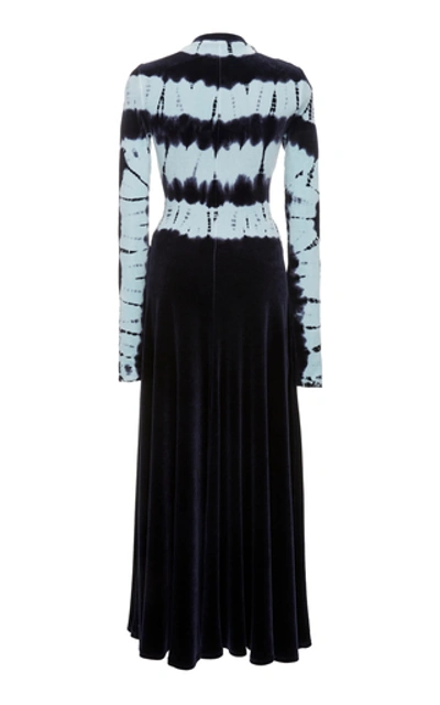 Shop Proenza Schouler Tie-dye Cotton And Modal-blend Maxi Dress In Blue