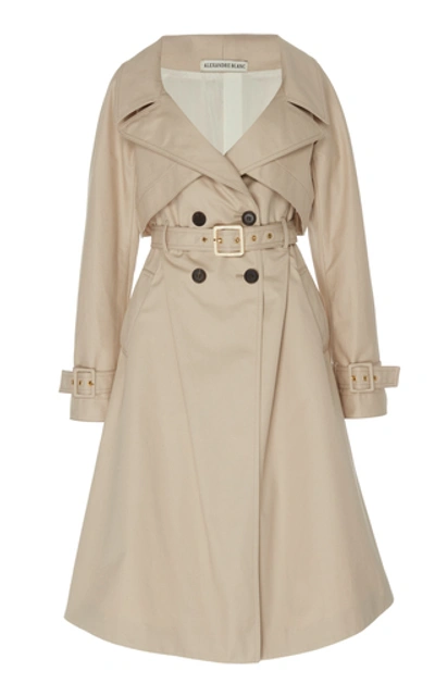 Shop Alexandre Blanc Oversized Gabardine Trench Coat In Neutral