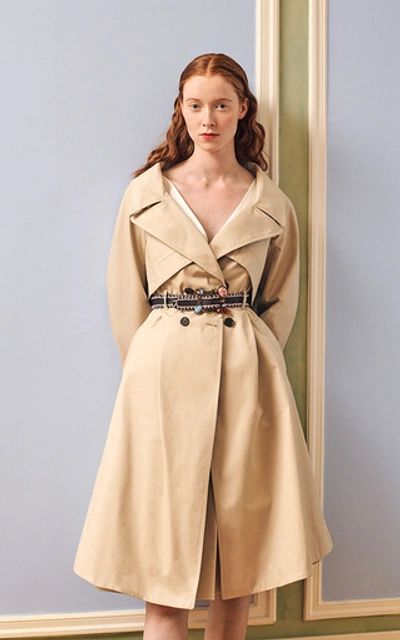 Shop Alexandre Blanc Oversized Gabardine Trench Coat In Neutral