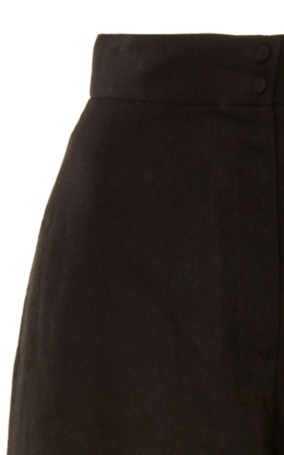 Shop Andres Otalora Bolivar Linen Wide Leg Pants In Black