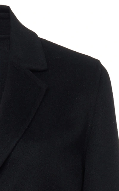 Shop Prada Belted Wool-felt Coat In Black
