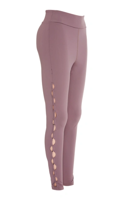 Shop Cushnie Nero Lace-side Legging In Purple
