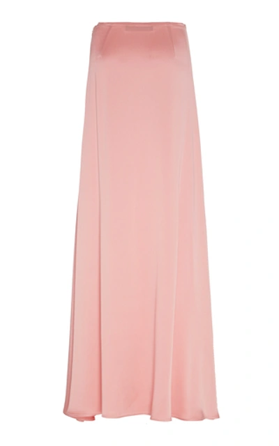 Shop Sally Lapointe Satin Maxi Skirt In Pink
