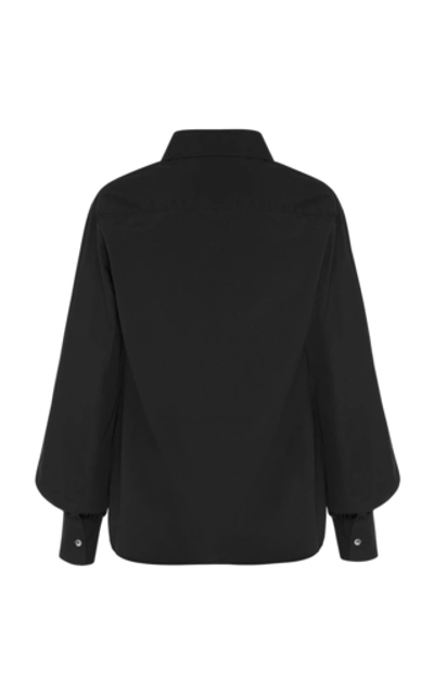 Shop Anna Quan Castiglia Cotton-poplin Button-up Shirt In Black