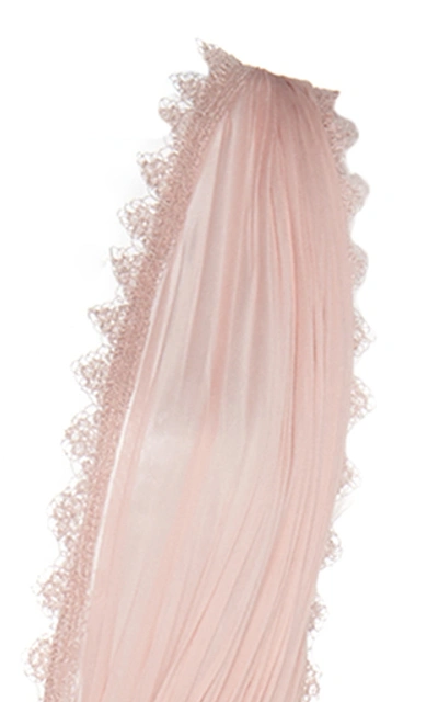 Shop Costarellos Caged-bodice Silk-chiffon Gown In Pink