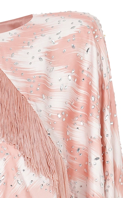 Shop Raisa Vanessa Pink Zigzag Patterned Wrapped Mini Dress