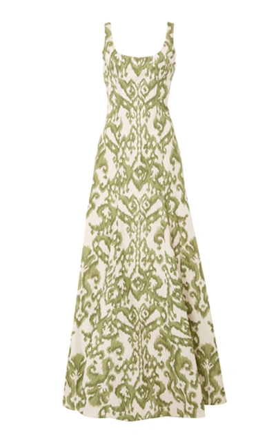 Shop Andres Otalora Stelling Maxi Dress In Green