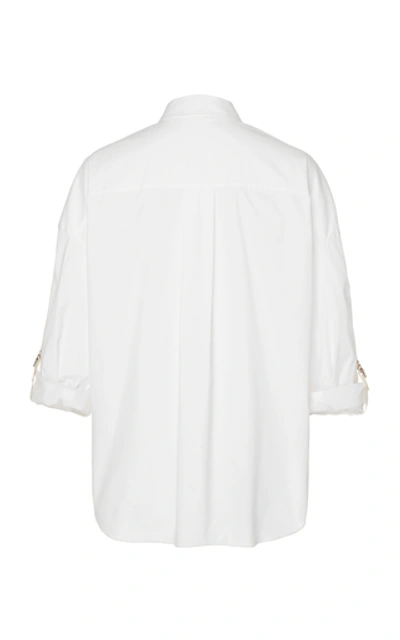Shop Brunello Cucinelli Cotton-blend Button-up Shirt In White