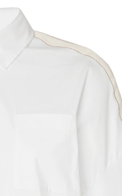 Shop Brunello Cucinelli Cotton-blend Button-up Shirt In White