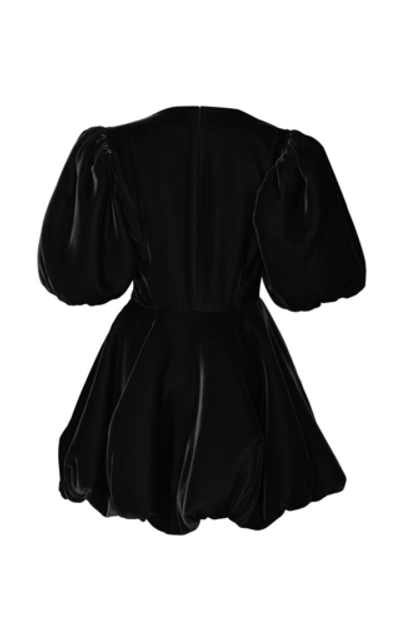 Shop Khaite Leona Velvet Mini Dress In Black