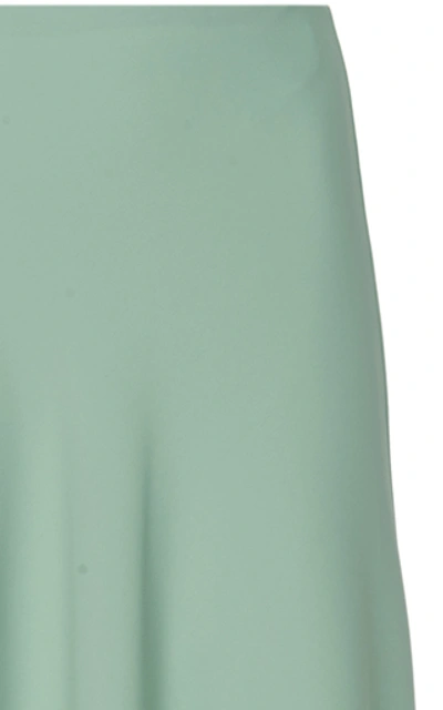 Shop Costarellos Crepe High-waist Maxi Skirt In Green