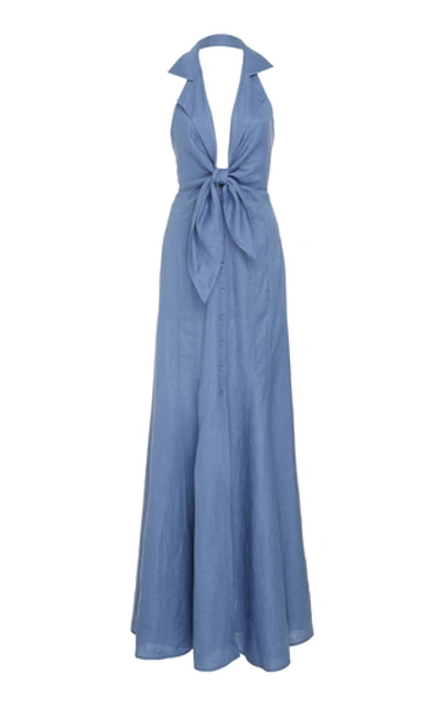 Shop Andres Otalora Herrera Maxi Dress In Blue