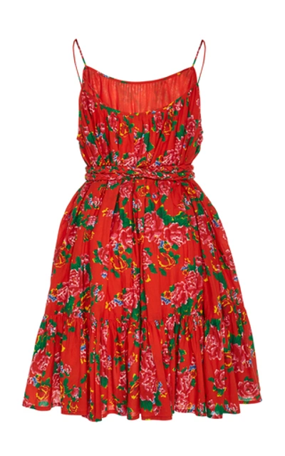 Shop Rhode Nala Cotton Sleeveless Dress In Red