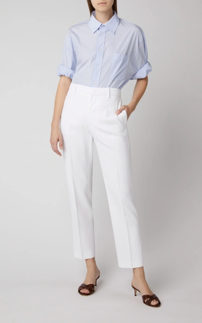 Shop Joseph Coman Cropped Stretch-gabardine Pants In White