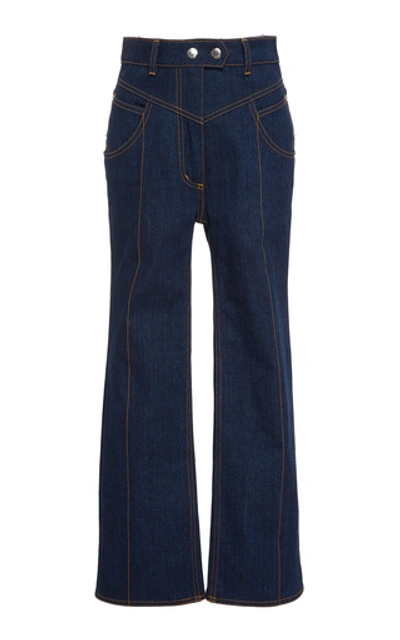 Shop Ellery Eureka High-waisted Flared Jeans In Navy