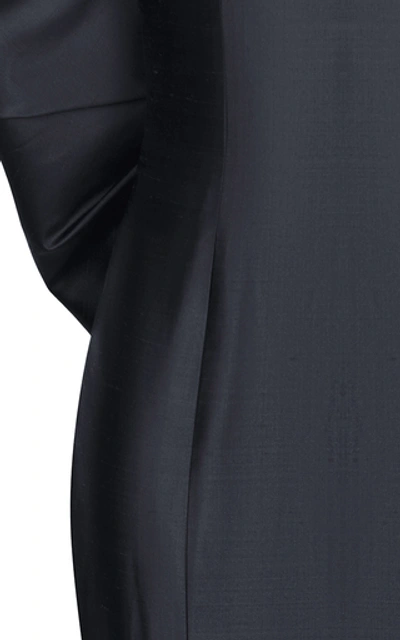 Shop Rasario Bow-embellished Silk Corset Midi Dress In Black