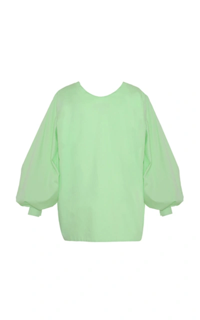 Shop Anouki Reversible Crystal-embellished Cotton Shirt In Green