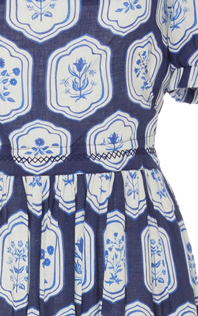 Shop Agua By Agua Bendita Pomelo Floral-printed Linen Maxi Dress