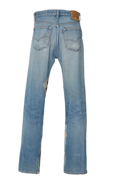 Shop B Sides Exclusive Mid-rise Patchwork-effect Straight-leg Jeans In Light Wash