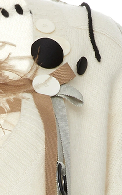 Shop Loewe Embellished Cashmere Sweater In White