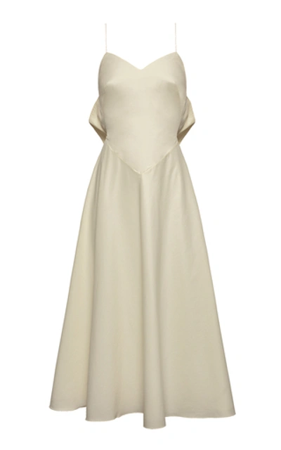Shop Anna October Crème Brulee Cotton-blend Dress In Neutral