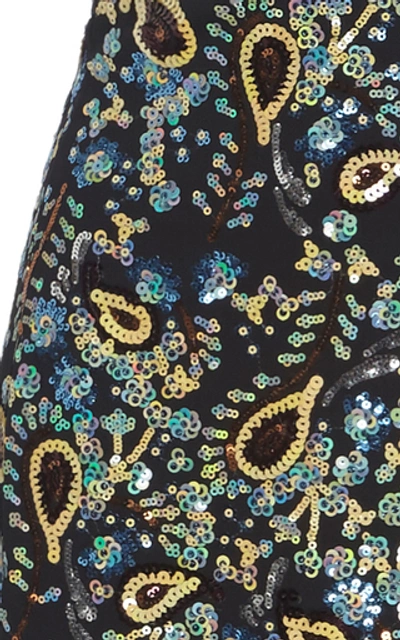 Shop Alexa Chung Sequined Midi Dress In Multi