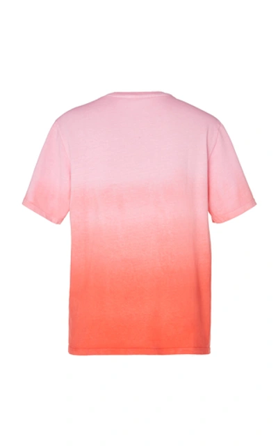 Shop Proenza Schouler Logo-print Ombré Cotton-jersey T-shirt In Pink
