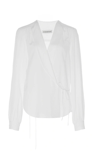 Shop Alexandre Blanc Wrap Silk Blouse In White