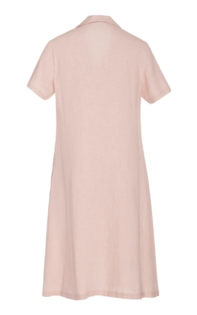 Shop Mansur Gavriel Linen Dress In Pink