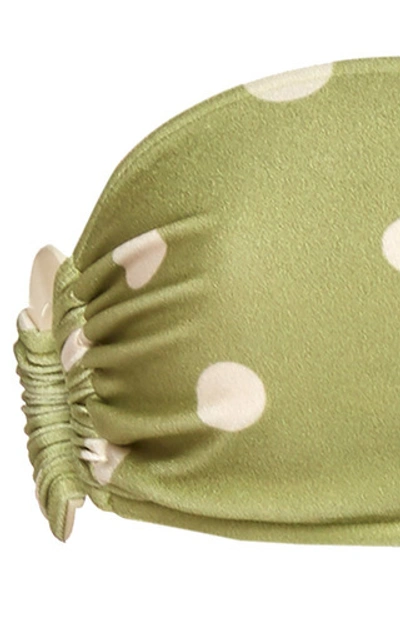 Shop Adriana Degreas Polka-dot Bandeau Bikini In Green