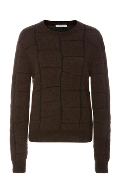 Shop Max Mara Magenta Intarsia-knit Sweater In Brown