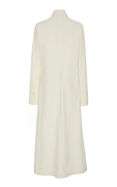 Shop Deveaux Nye Collared Cotton Shirt Dress In White