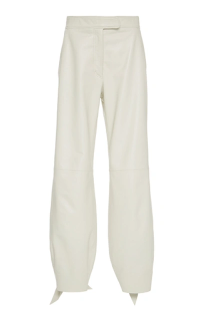 Shop Off-white Leather Joggers In White