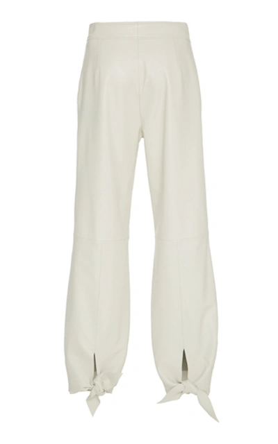 Shop Off-white Leather Joggers In White